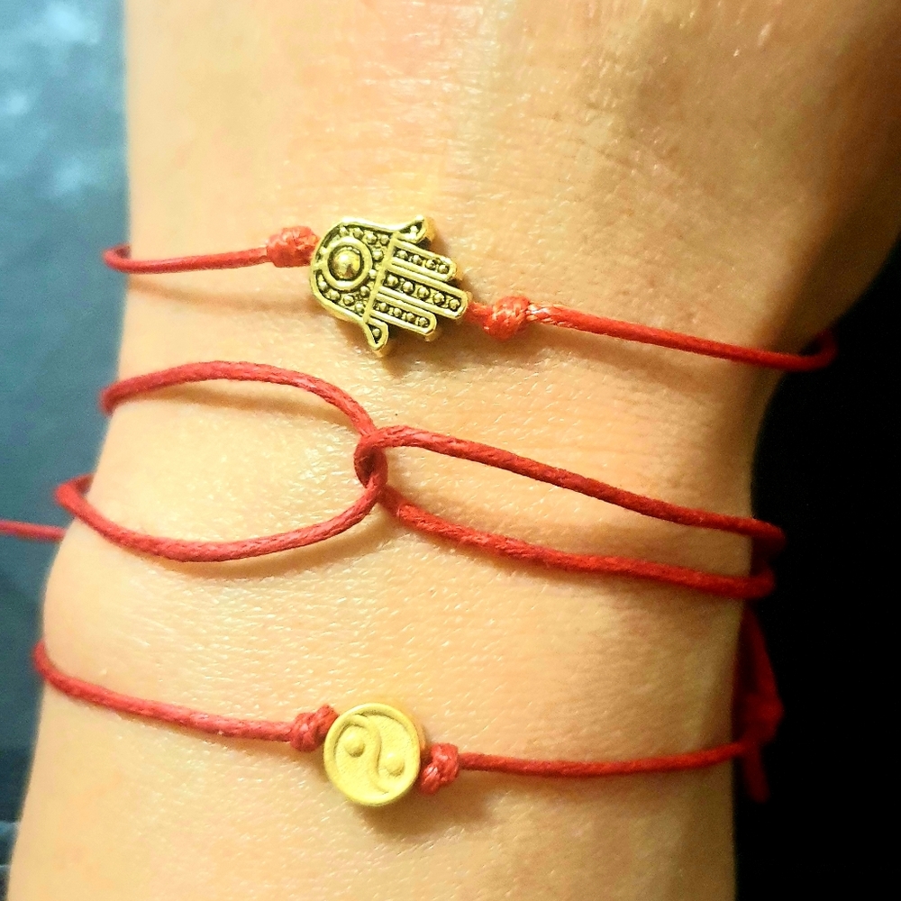 New! Red string adjustable bracelets - Picture 2 of 3